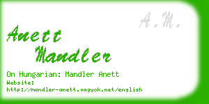 anett mandler business card